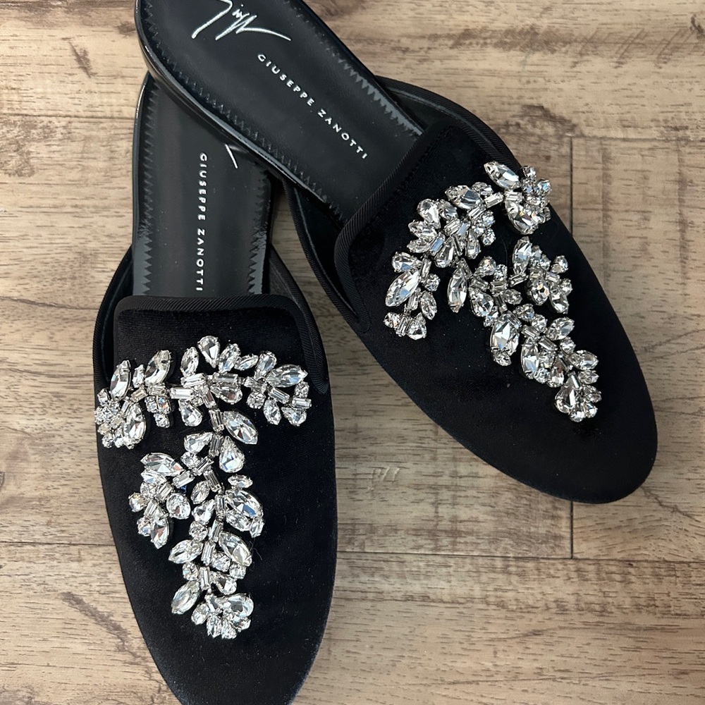 Giuseppe Zanotti Black Jeweled Mules - Made in Italy - Women's size 39 - Picture 2 of 7